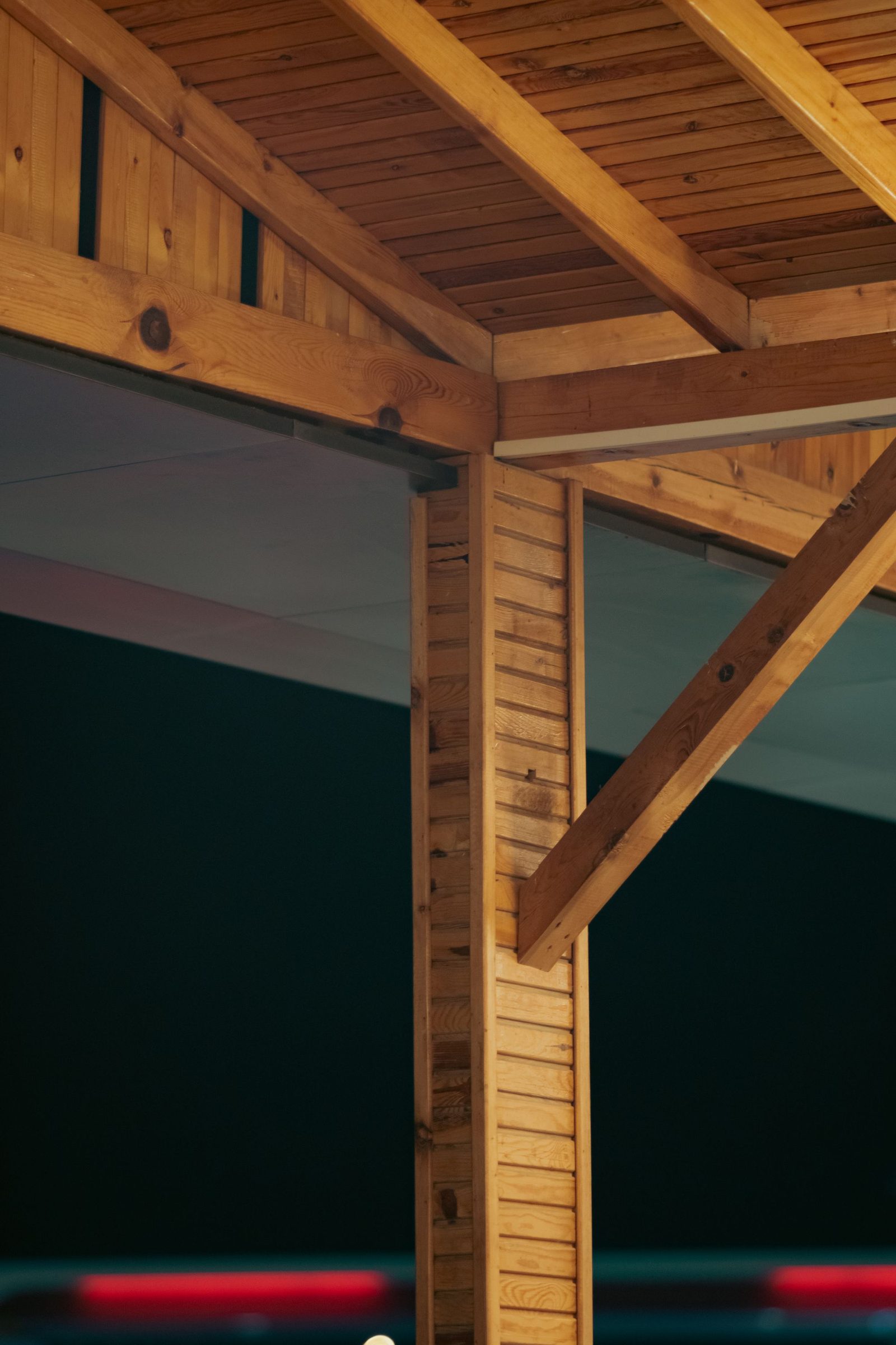 Timber floor structure during construction